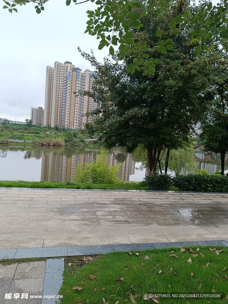 湖畔公园景色