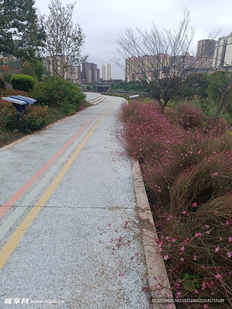 城市中宁静的多彩小路
