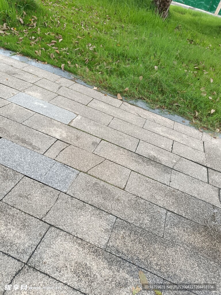 户外砖石铺就的小径