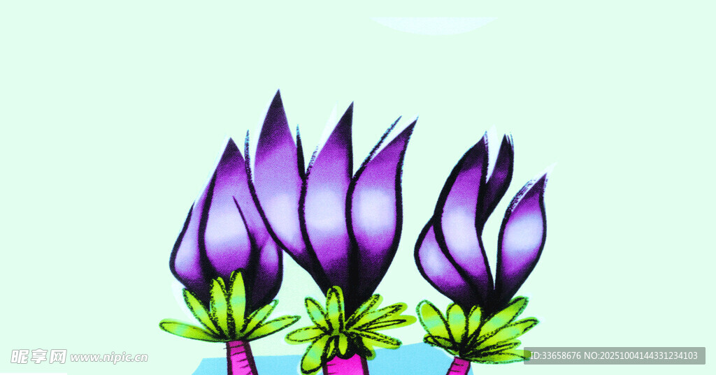紫色花朵插画