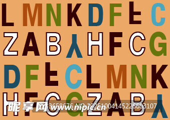 多彩字母排列图案
