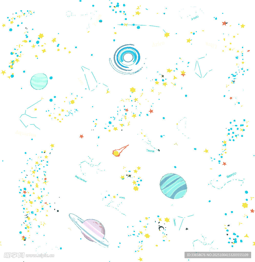 梦幻宇宙星球插画元素