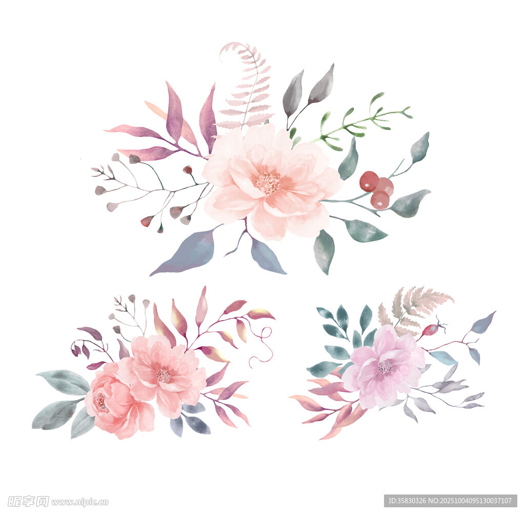 水彩花卉图案