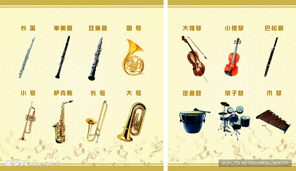 各类乐器展示