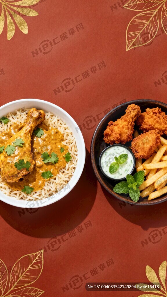 印度风味美食组合海报