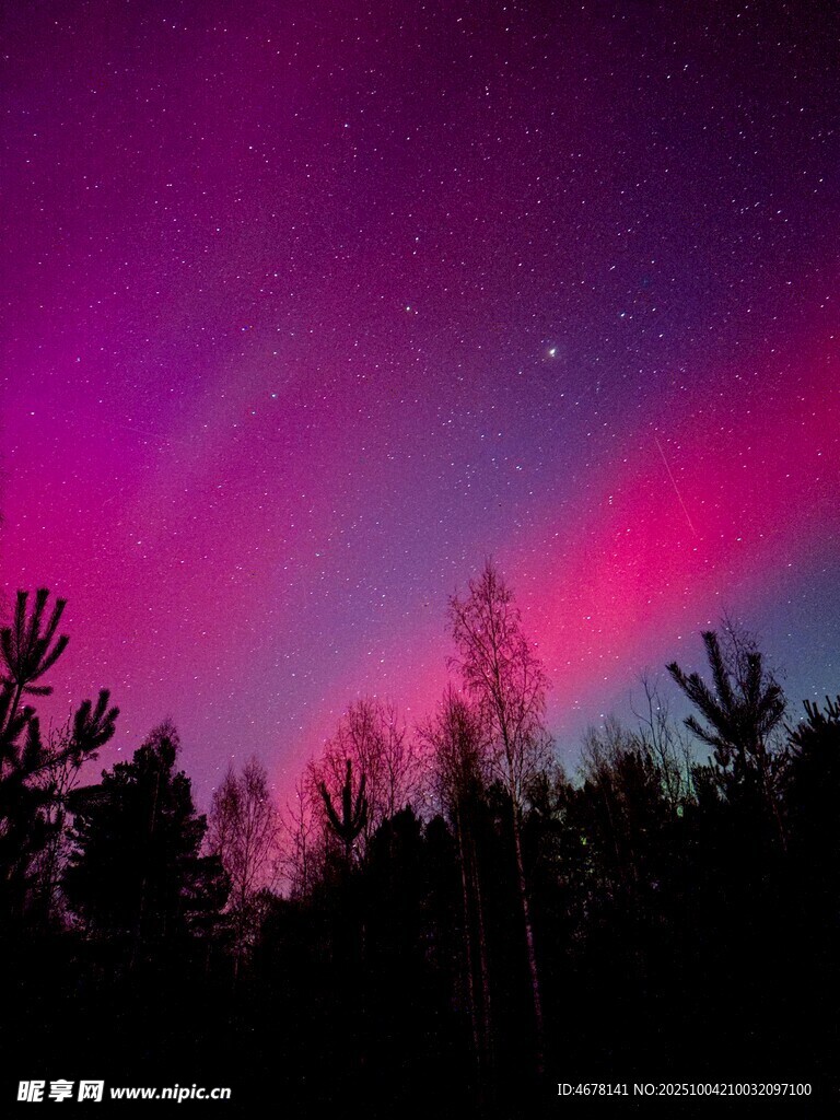 夜空中绚烂的极光美景