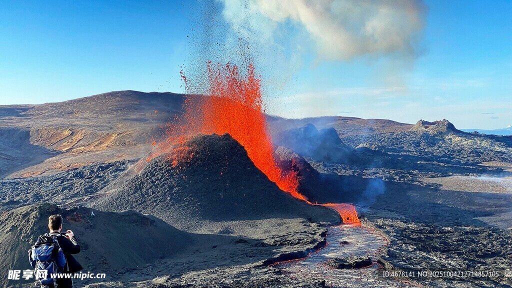 火山喷发壮丽景观