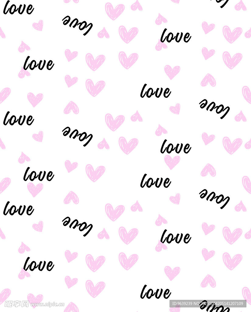 粉色爱心love图案背景