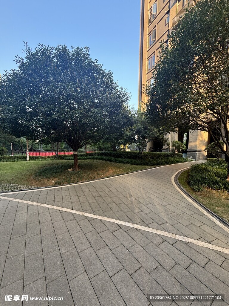 小区内的休闲步道景观