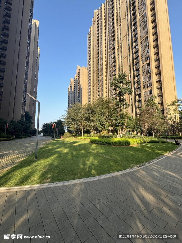 现代小区内的绿化景观
