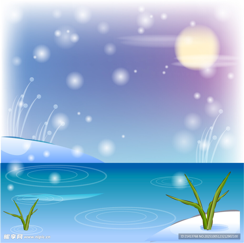 冬日海边雪景图