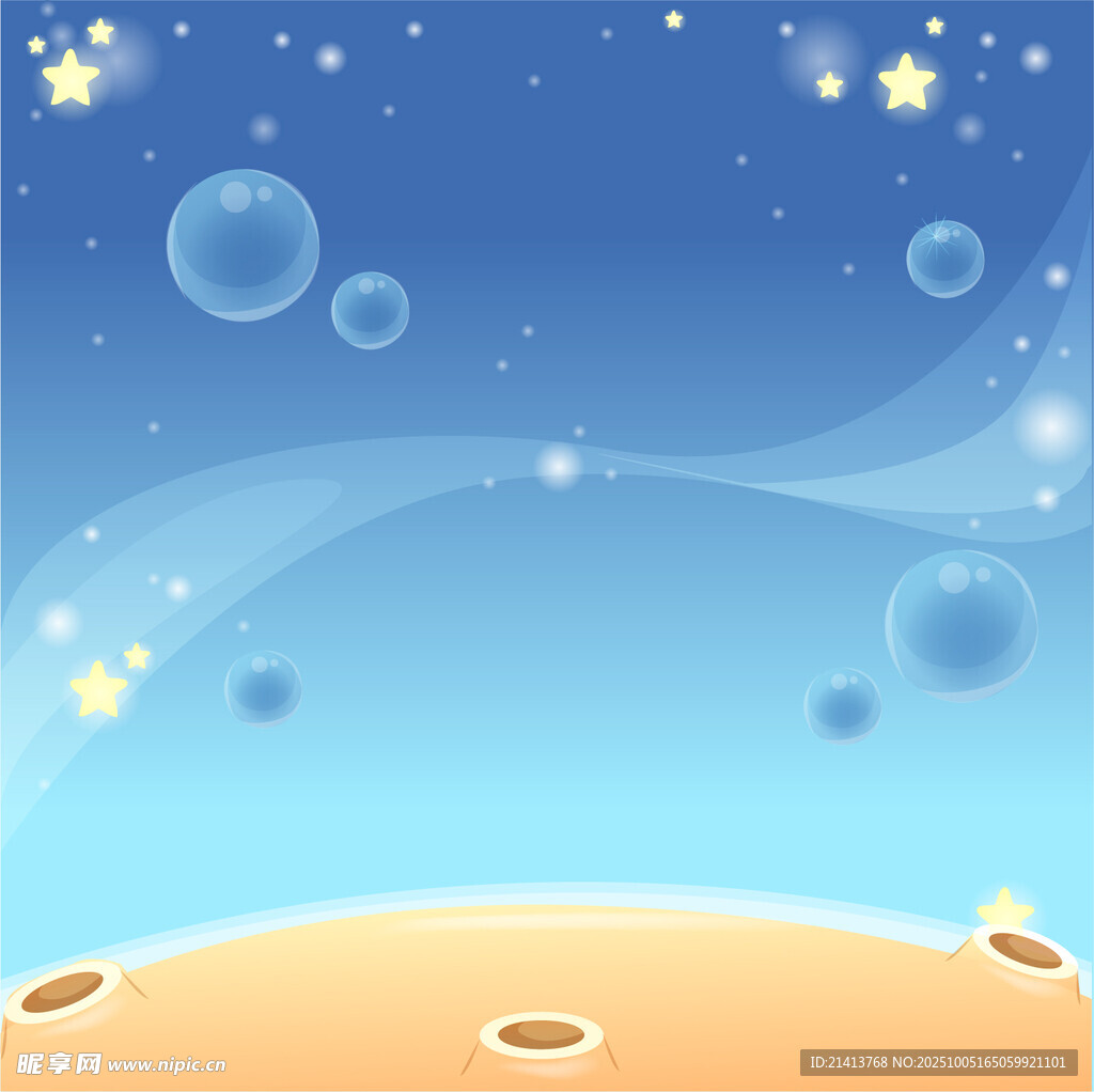 梦幻星空下的星球场景