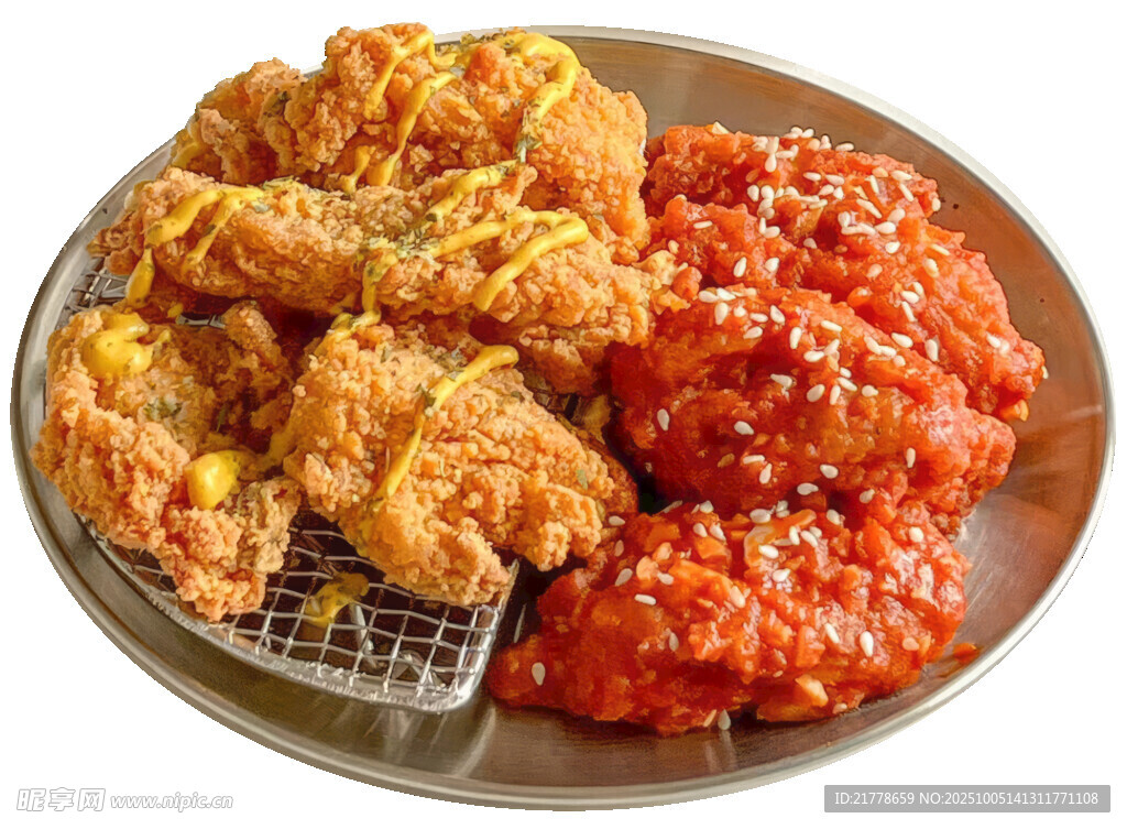 美味炸鸡配特色酱料