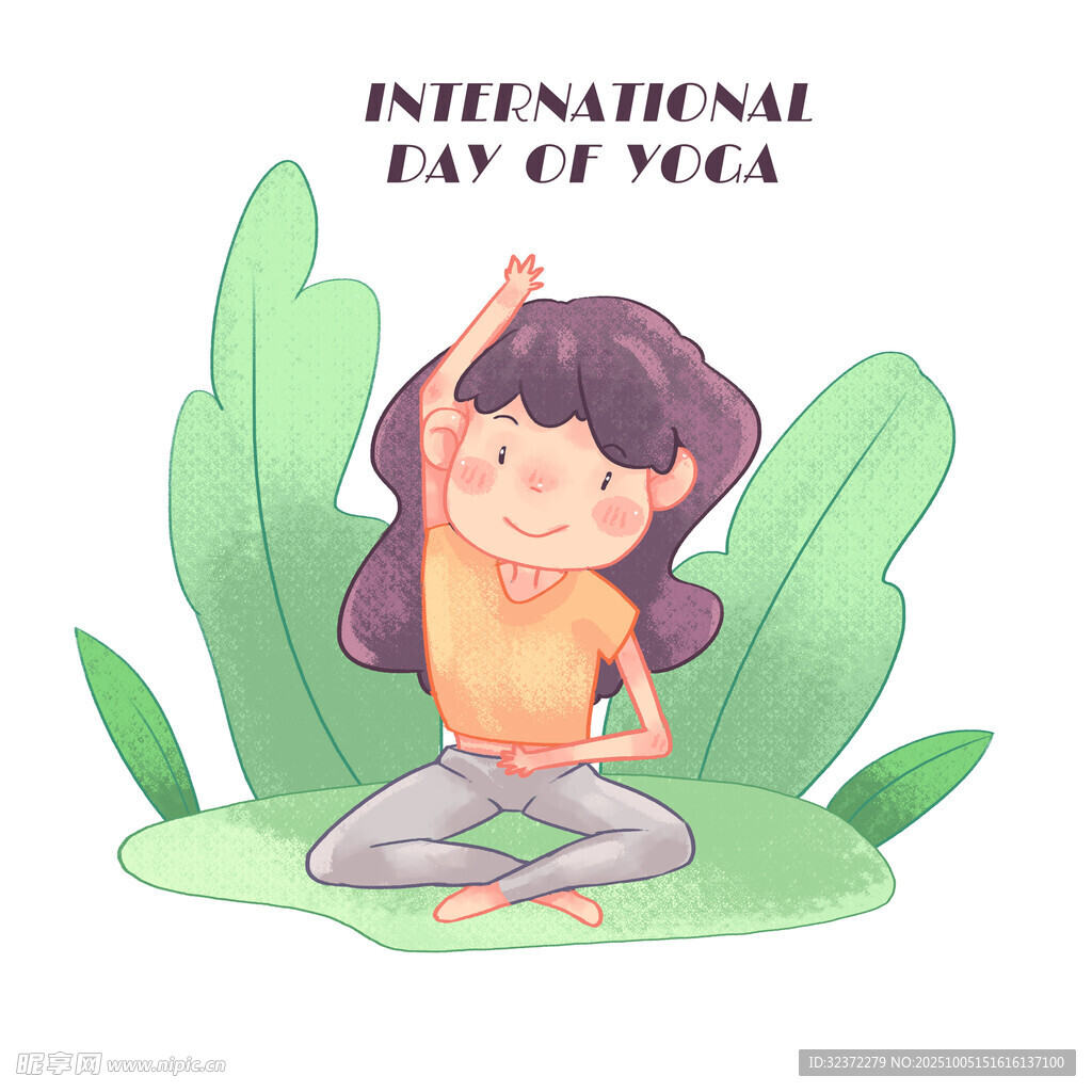 女孩惬意做国际瑜伽
