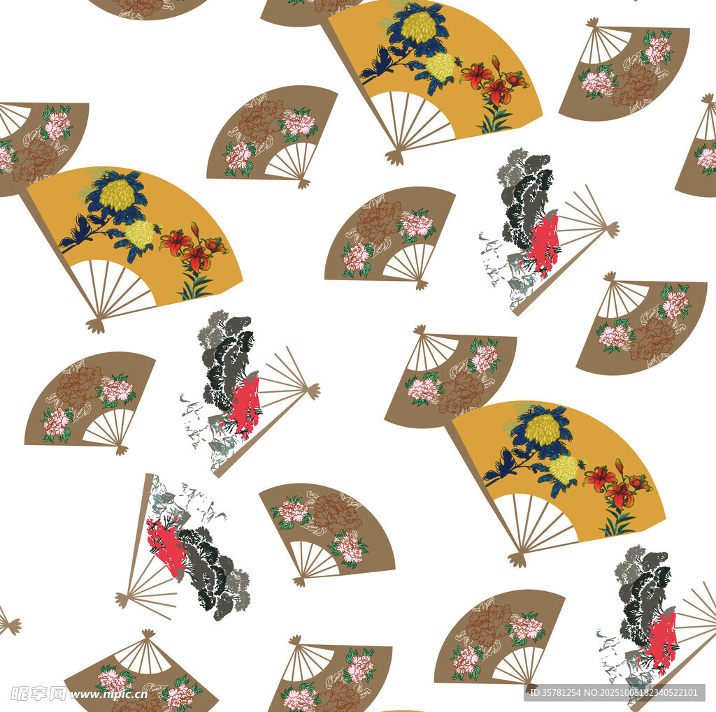 日式折扇图案设计素材