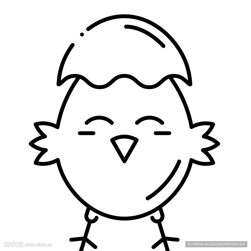 破壳小鸡简笔画形象