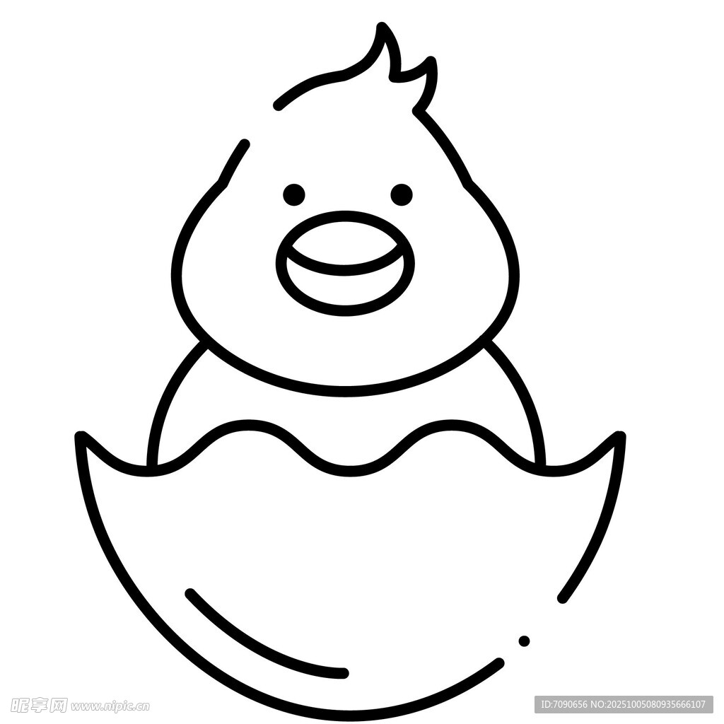 破壳小鸡简笔画