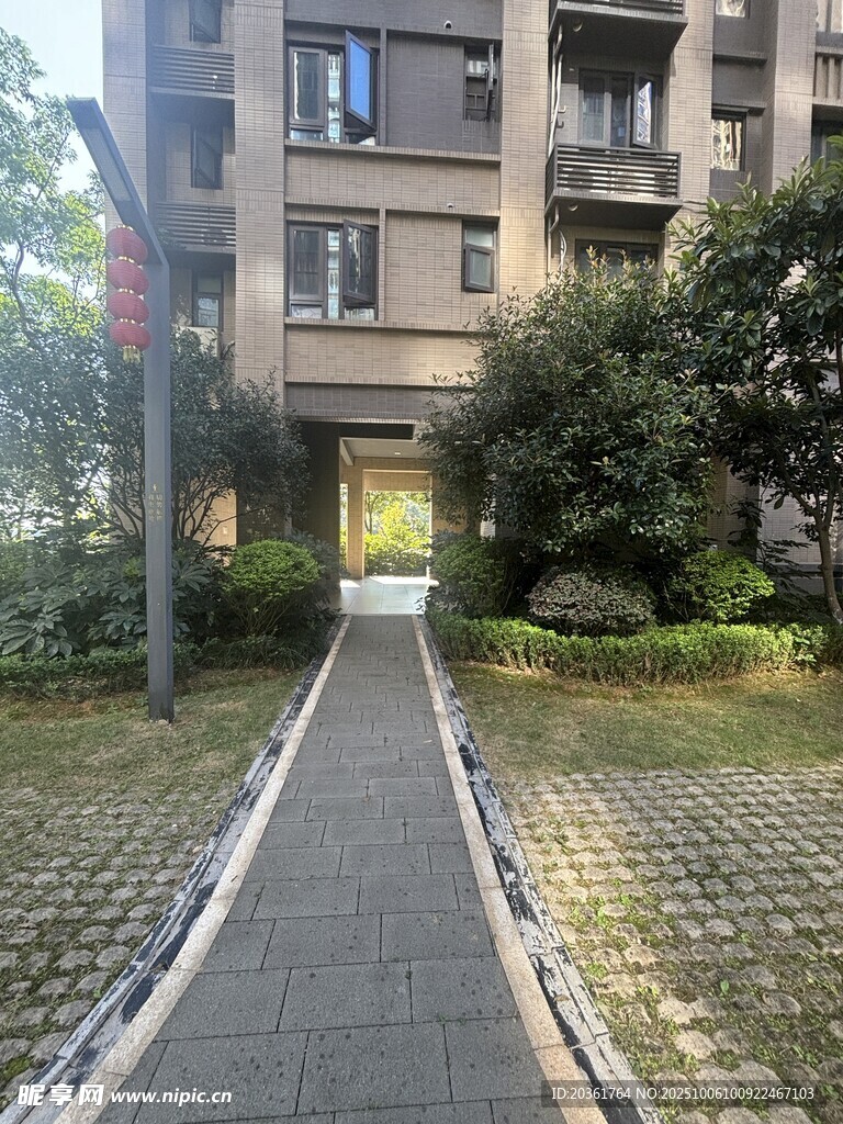 小区内幽静的步道景观