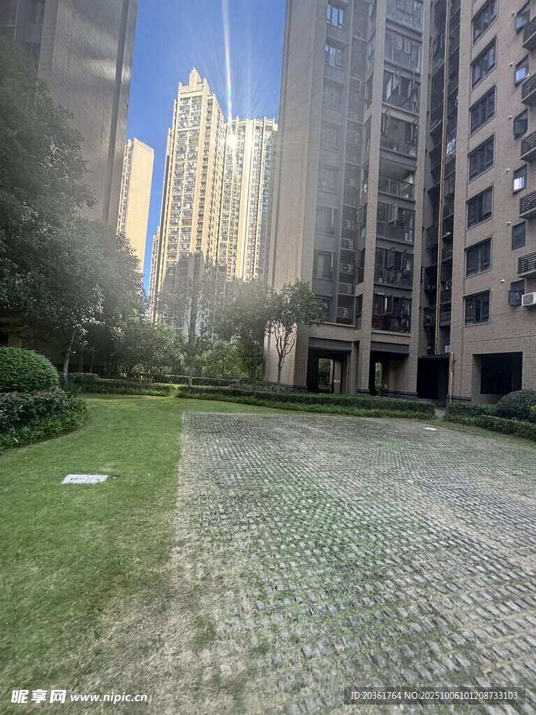 城市住宅区的静谧庭院
