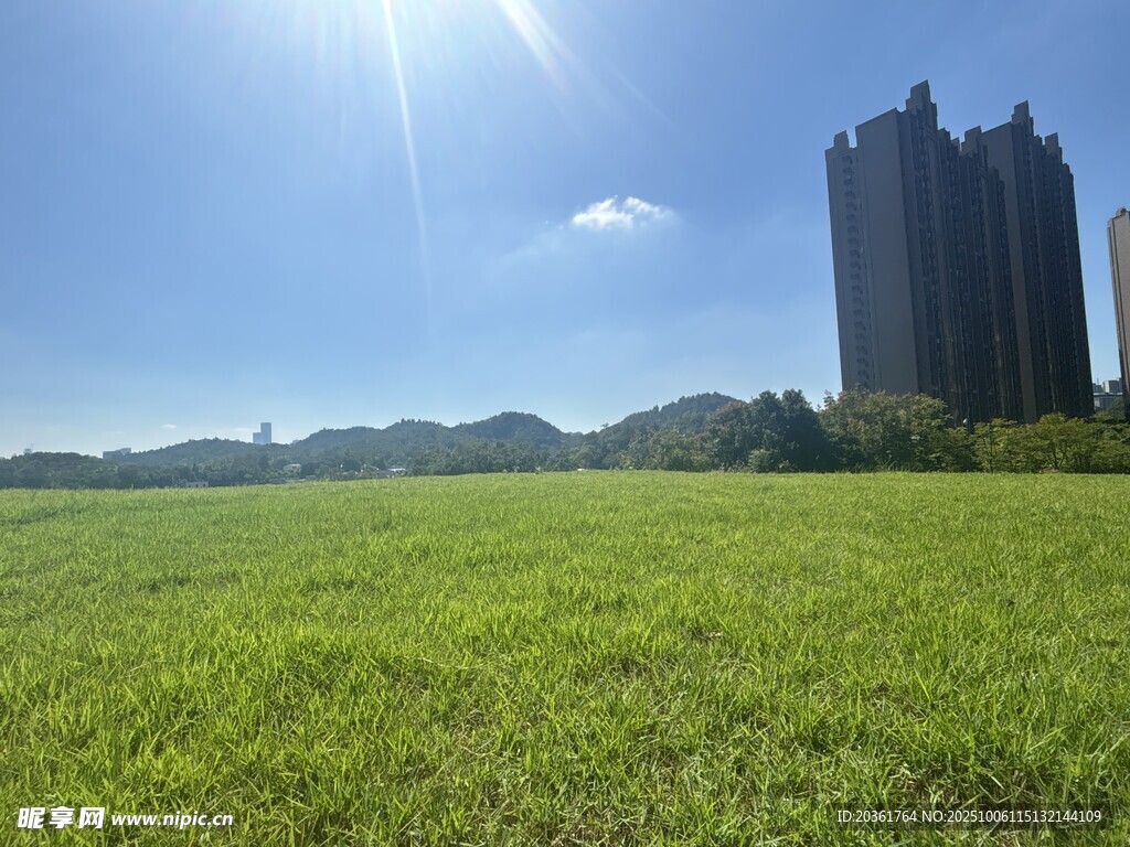 城市边的绿野风光