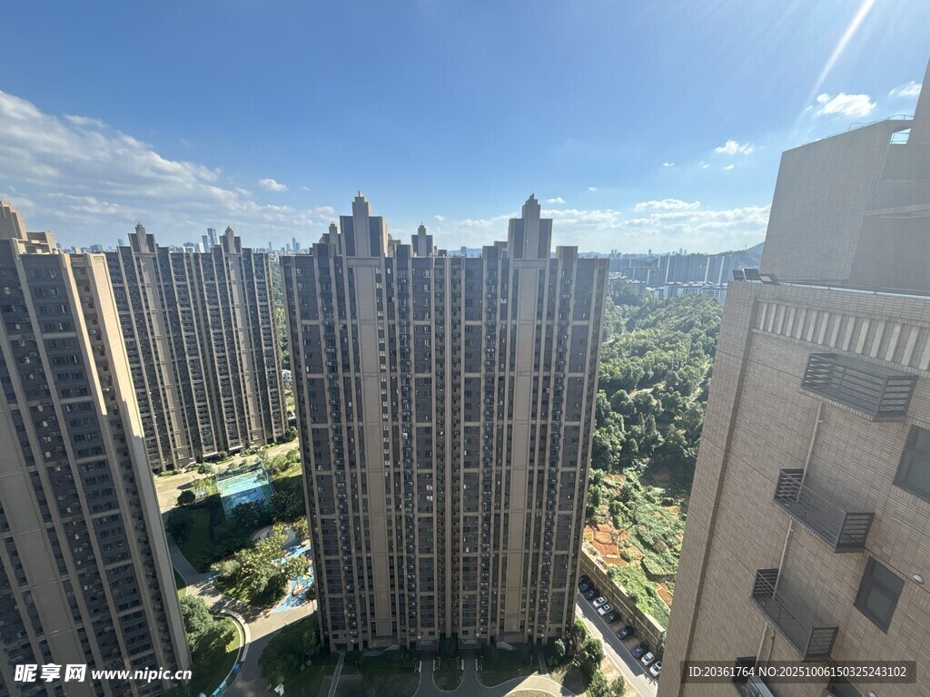 高层住宅区俯瞰景观