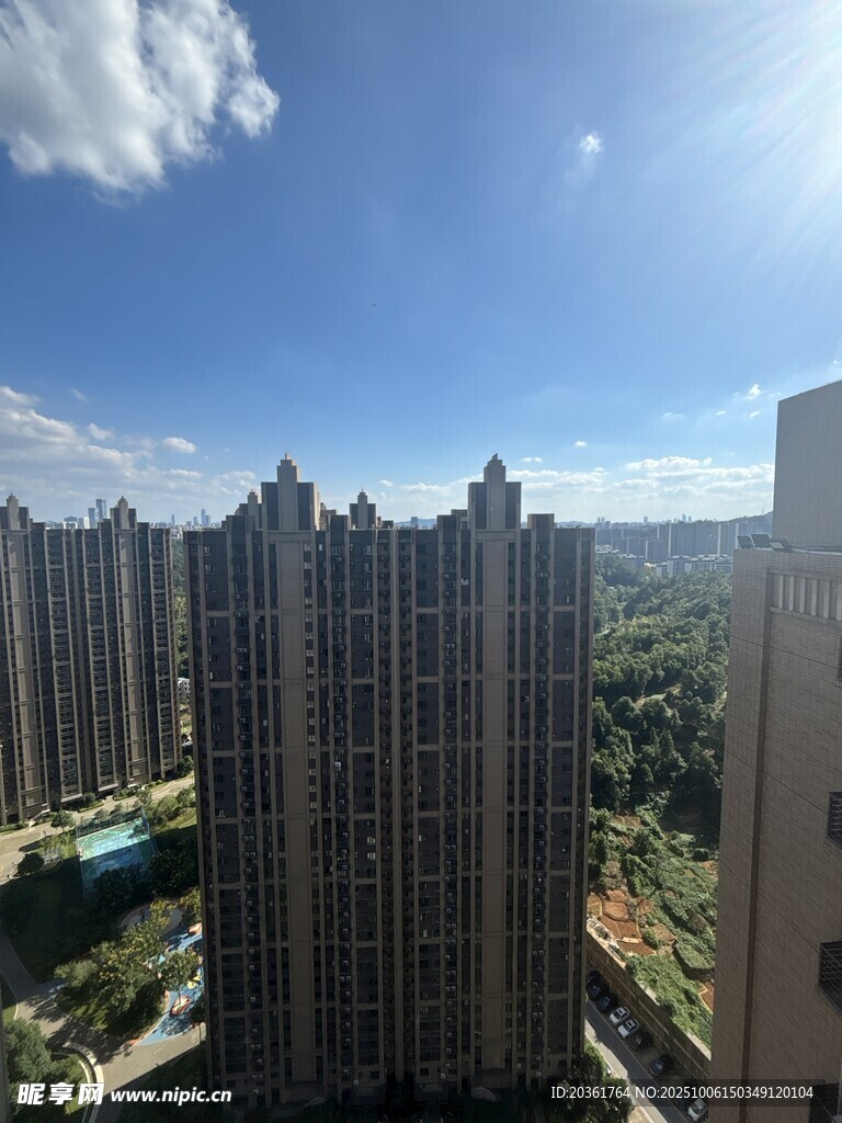 高层视角下的城市建筑群