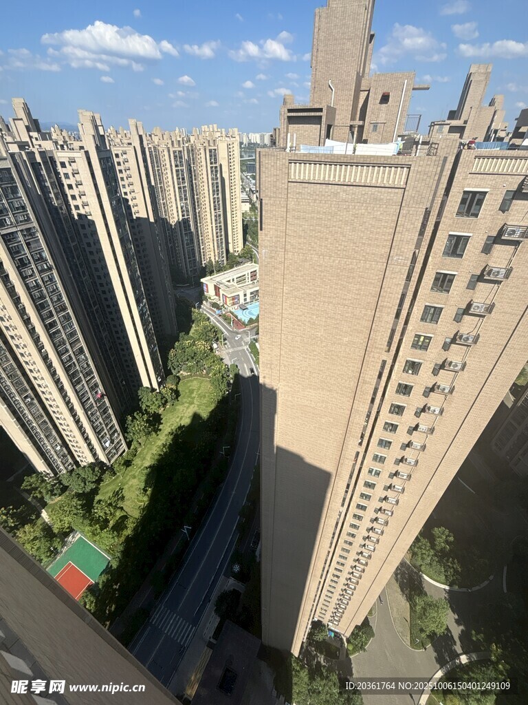 俯瞰林立高层住宅小区
