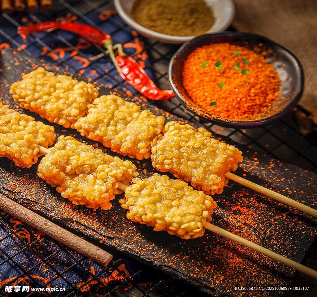 美味炸串搭配特色蘸料