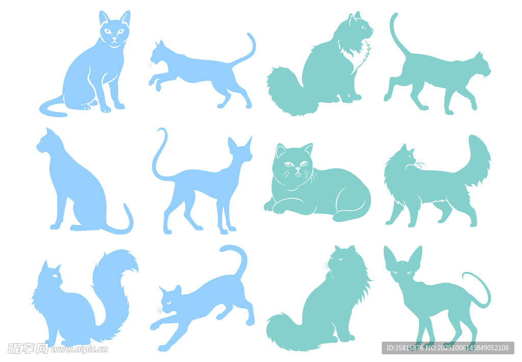 猫咪剪影图案