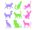 猫狗剪影图案