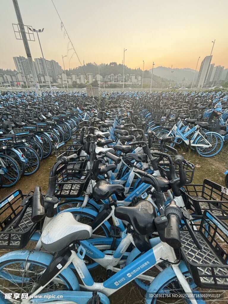 大量共享单车停放场景