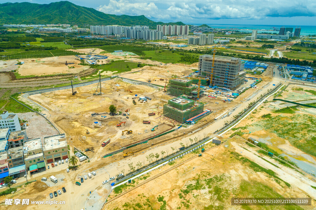 城市建筑工地俯瞰景象