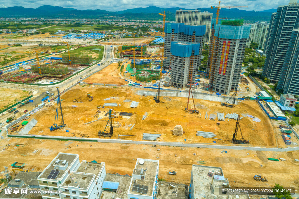 城市建筑工地俯瞰景象
