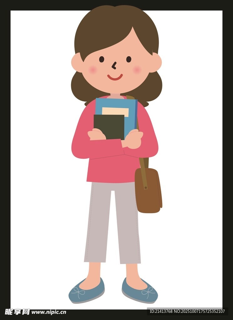 抱书女孩