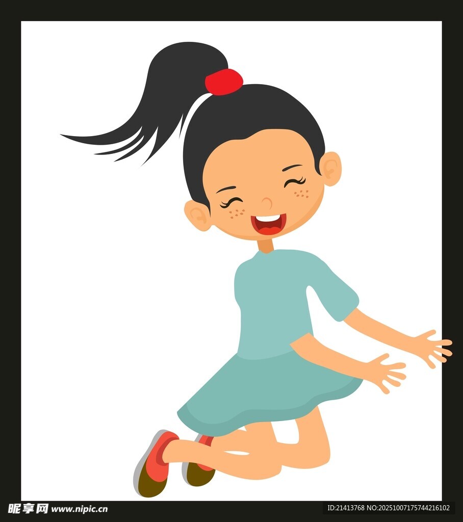 跳跃的快乐女孩