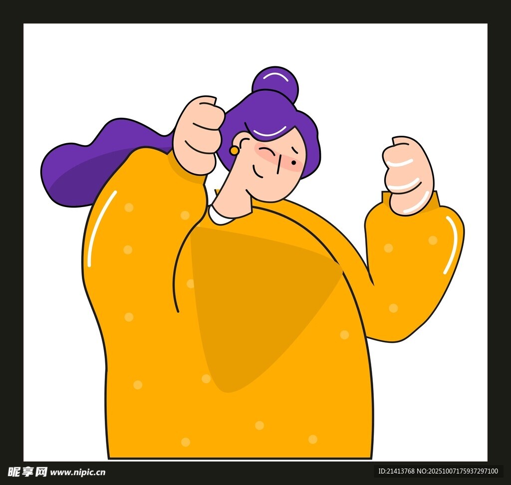 紫色头发女孩活力舞动