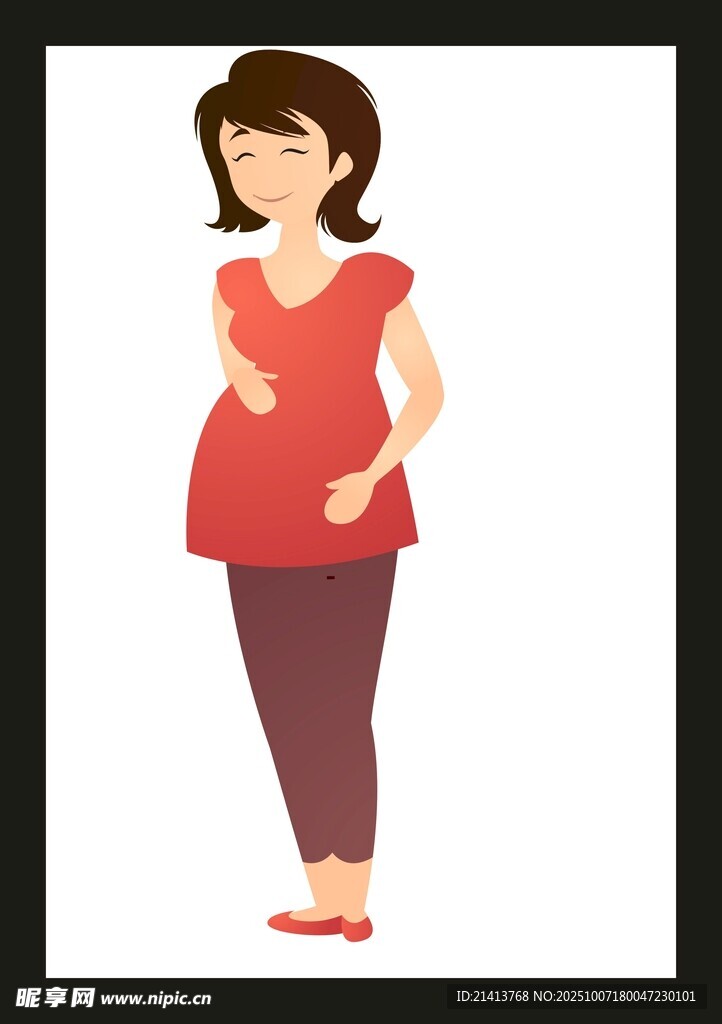 怀孕女性插画形象
