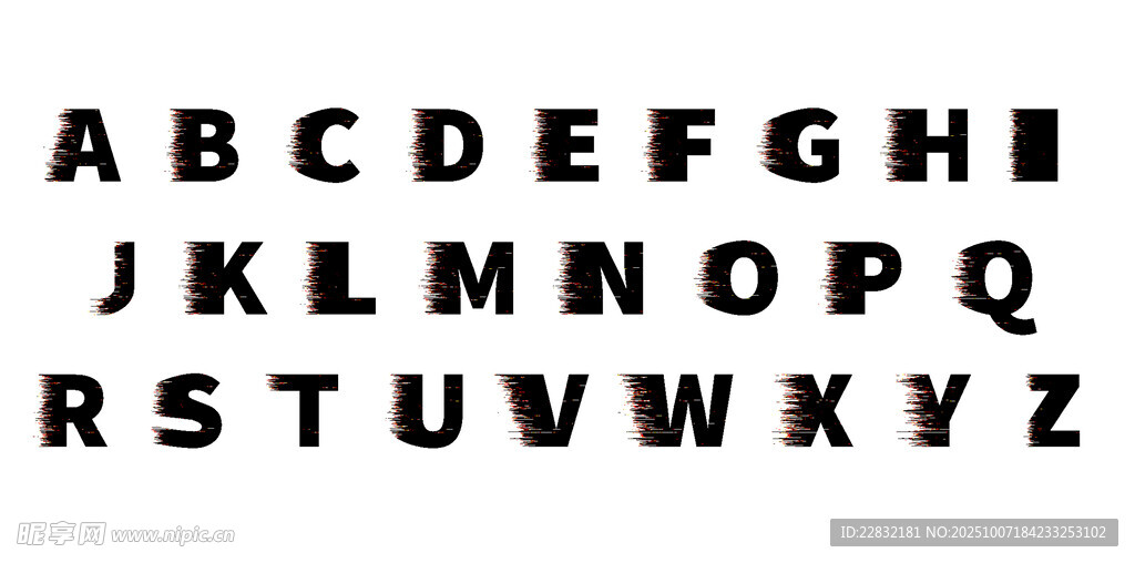 简洁英文字母字体展示