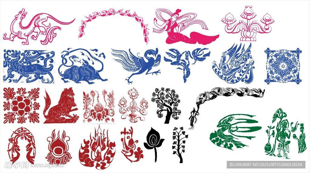 传统图案  神话人物 神兽图案