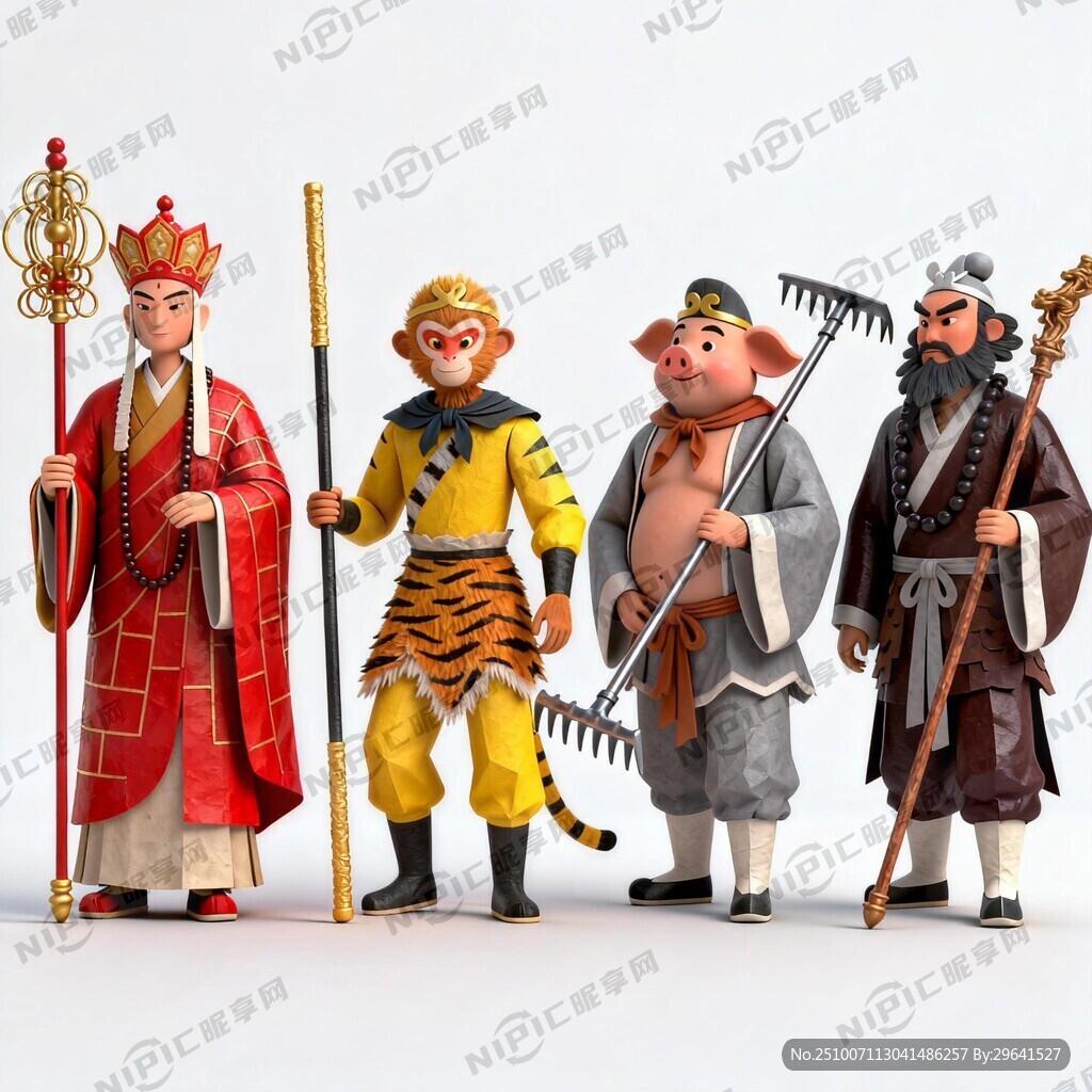 西游记 师徒四人皮影戏效果