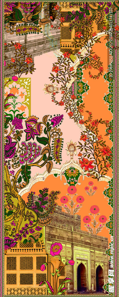 缤纷多彩的花卉建筑景观