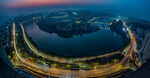 城市 湖畔 夜景 俯瞰