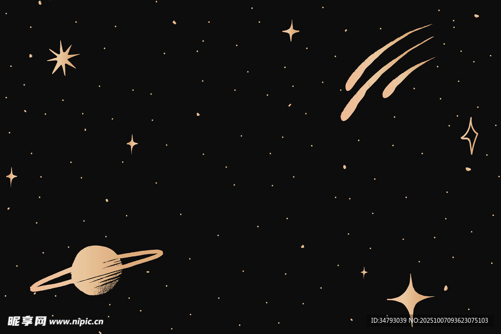 宇宙星空行星流星景象