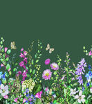 定位花  手绘花  水彩花 