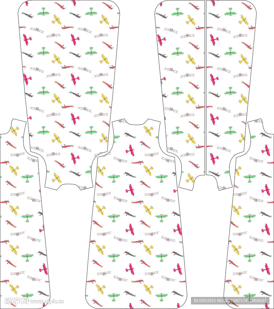 多彩小鸟图案的白色服饰