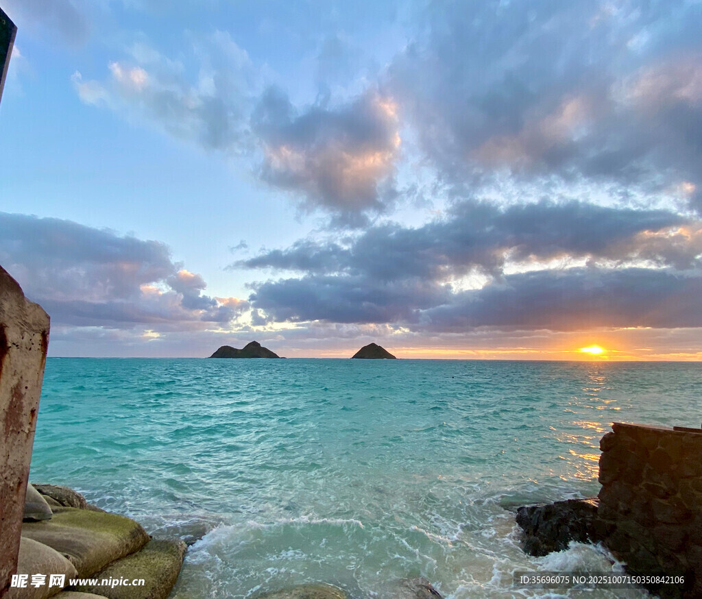 海边绝美日落海景风光