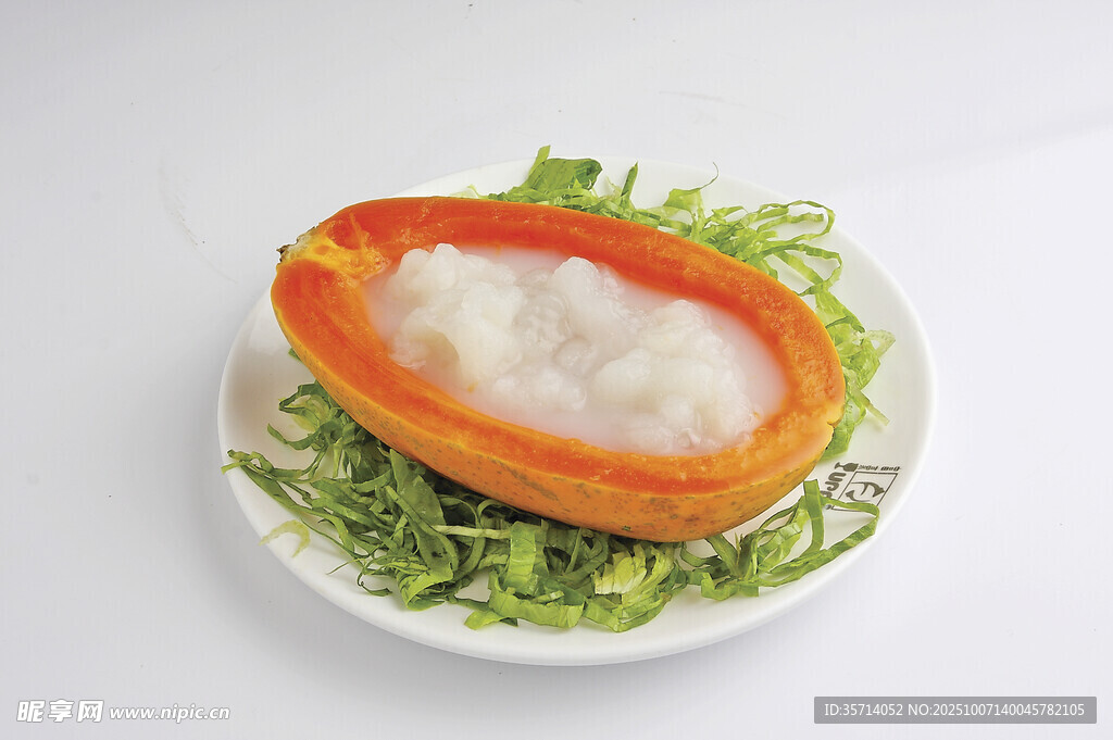木瓜炖雪蛤美食特写