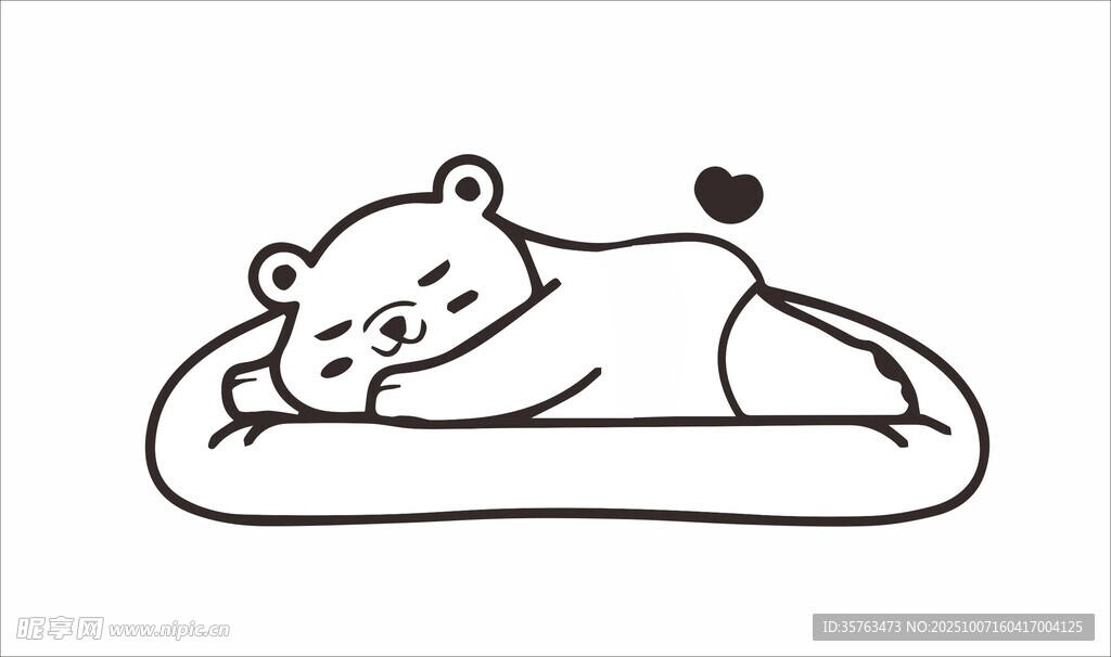 趴着的小熊简笔画