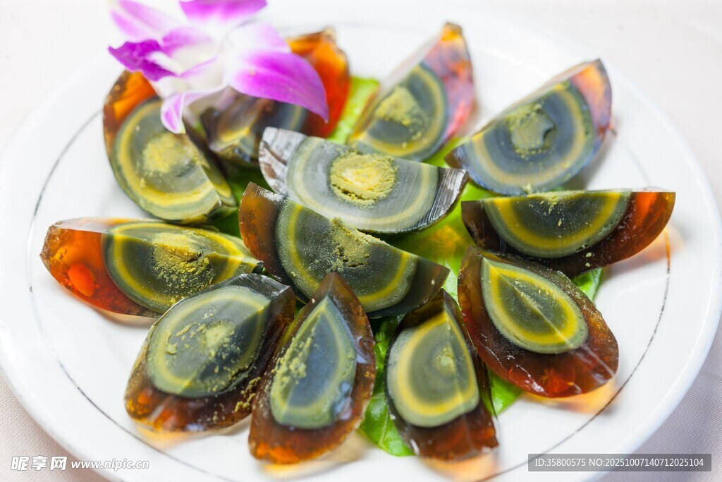 美味松花蛋摆盘展示