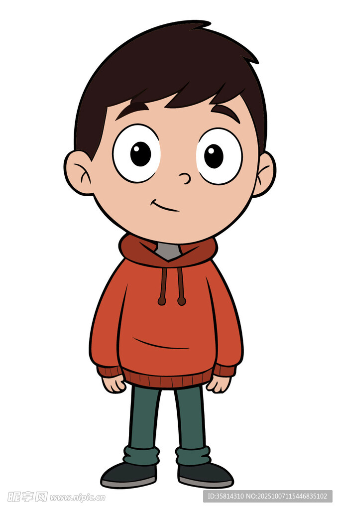 穿红衣的卡通小男孩